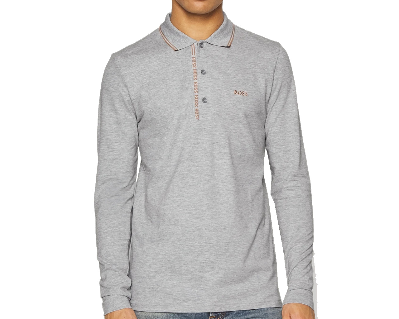 Pleesy 4 50475649 Long Sleeved Polo Shirt Grey