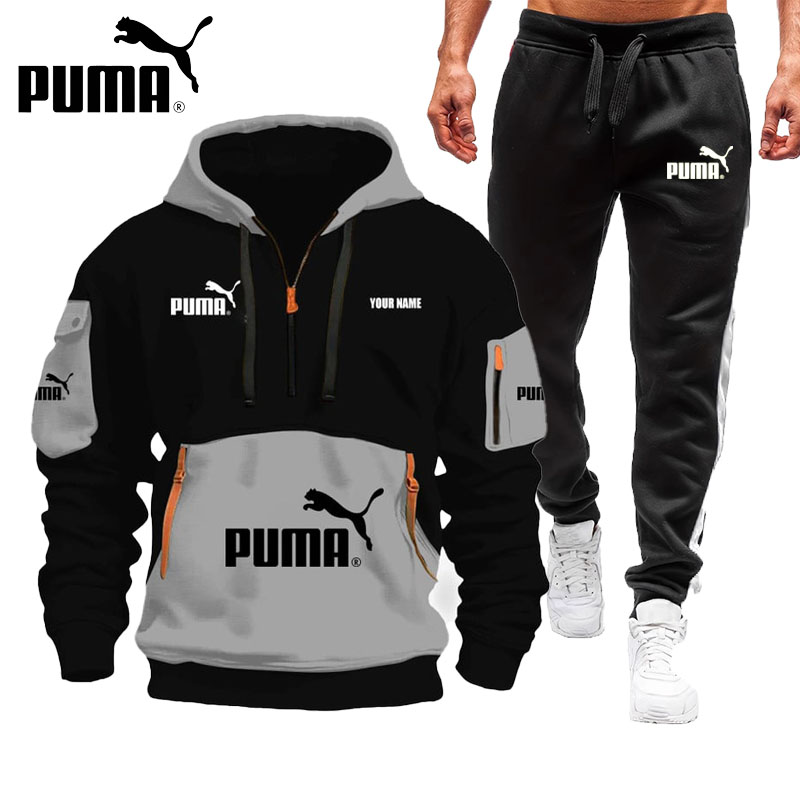 PUMA2025 nowa kurtka jesienno-zimowa + spodnie bawełniane, wygodne i ciepłe