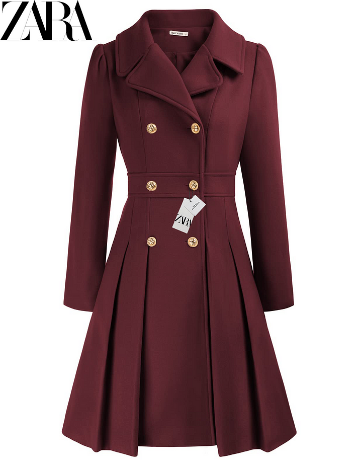 Trenci de dama palton dublu cu clape deschise ​