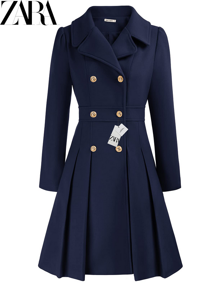 Trenci de dama palton dublu cu clape deschise ​