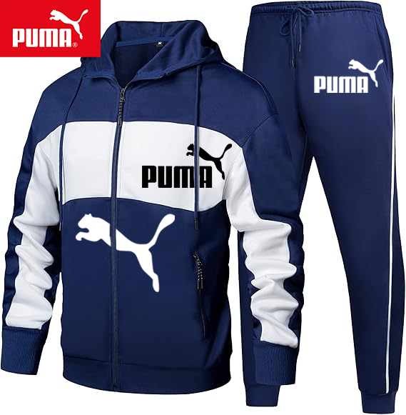 PUMA -Męski zestaw sportowy, dwuczęściowy, wiosna i jesień 2025 (kurtka + spodnie sportowe)