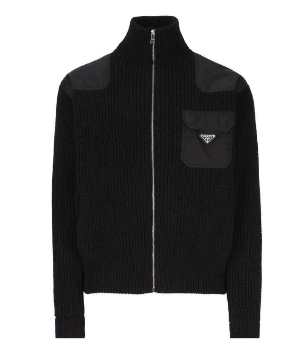Prada Technical Zip-Up Knit Jacket