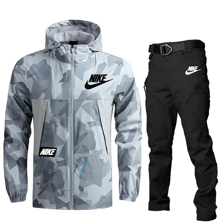 Nike 2025 Winter Men's Fashion Sports Style Tactical Jacket Pants Set