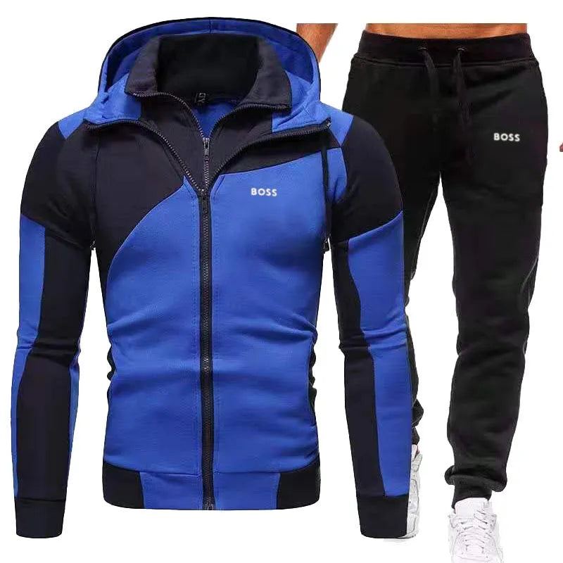 MENS CASUAL HOODIES SWEATSHIRT TWO PIECES SUITS