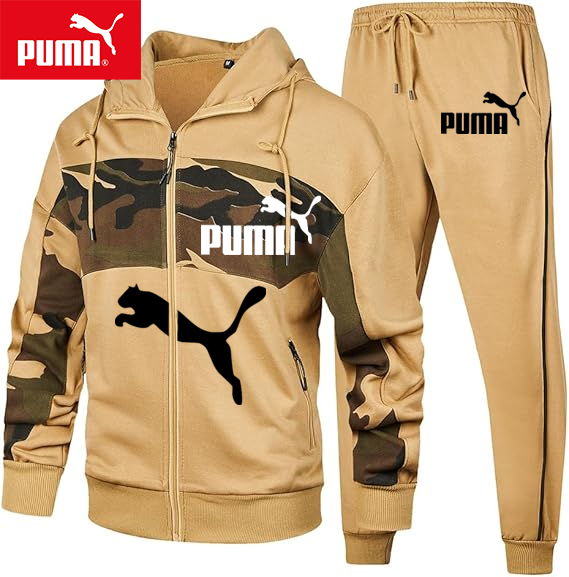 PUMA -Męski zestaw sportowy, dwuczęściowy, wiosna i jesień 2025 (kurtka + spodnie sportowe)