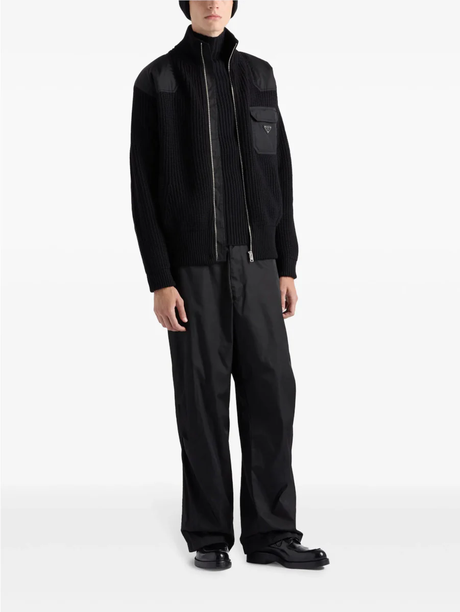 Prada Technical Zip-Up Knit Jacket