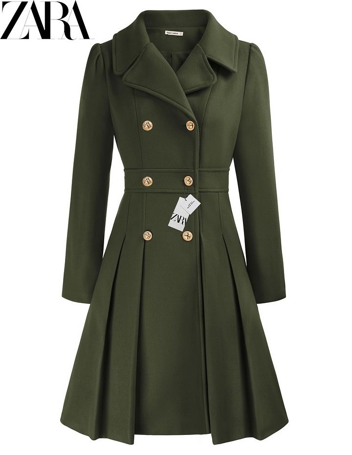 Trenci de dama palton dublu cu clape deschise ​