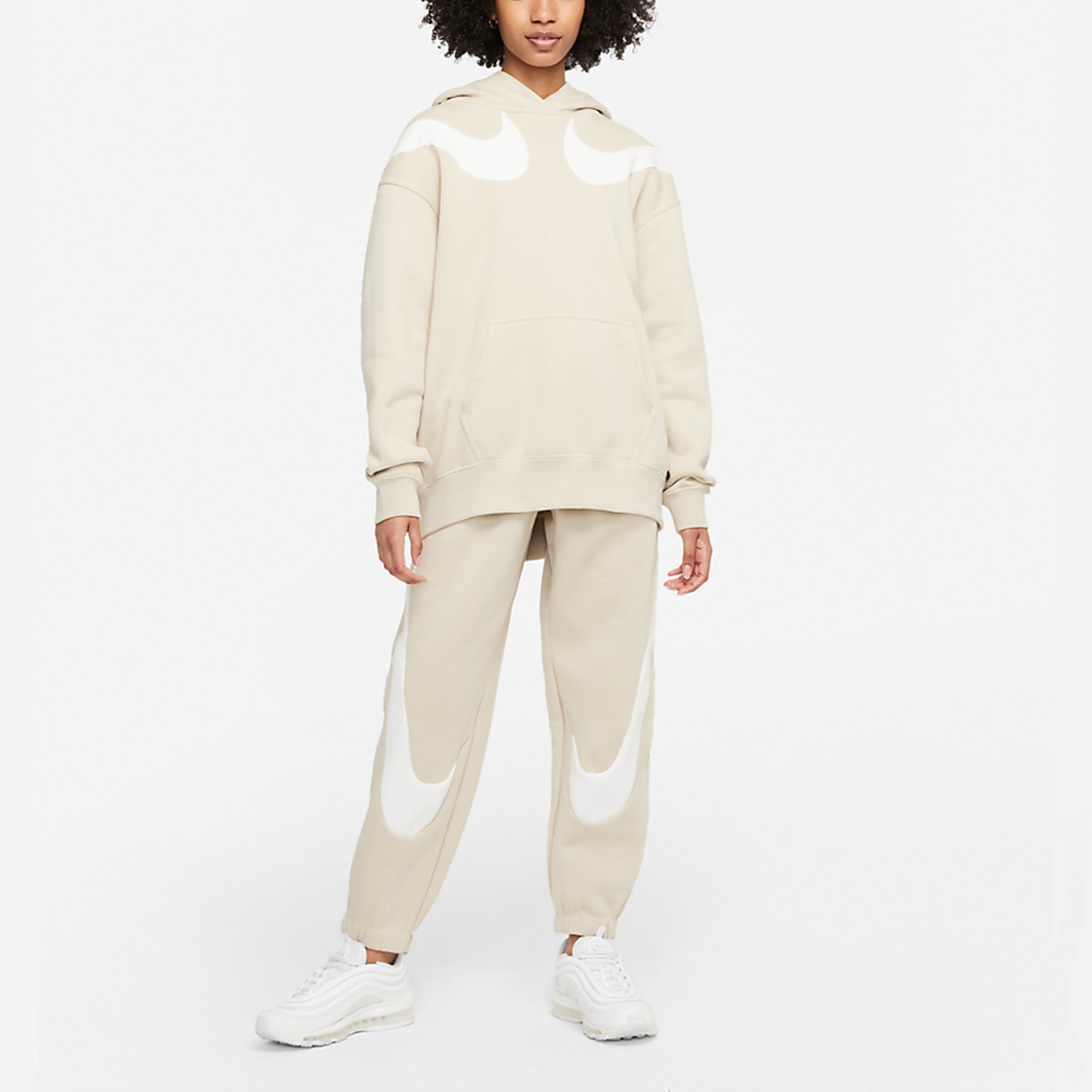 As W  Swsh Flc Gx Hoodie Casual Sports Knit Pullover Fleece Creamy White DD5581-206