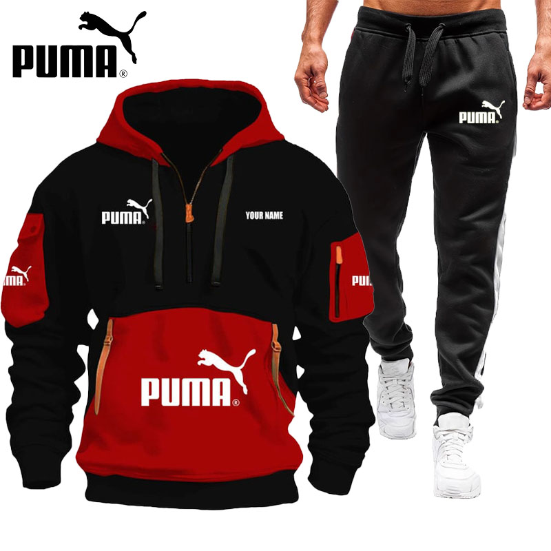 PUMA2025 nowa kurtka jesienno-zimowa + spodnie bawełniane, wygodne i ciepłe