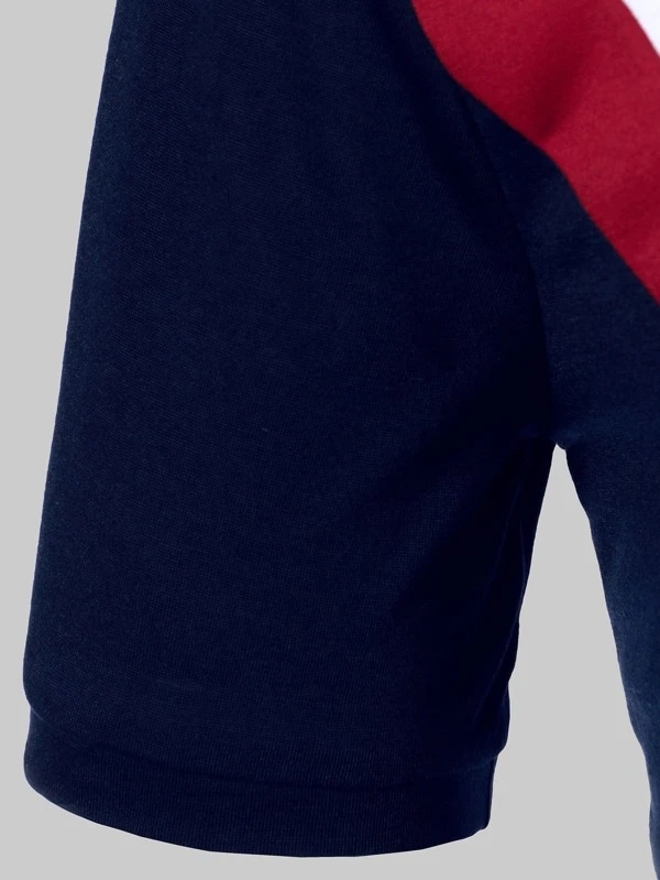 Men Contrast Panel Polo Shirt