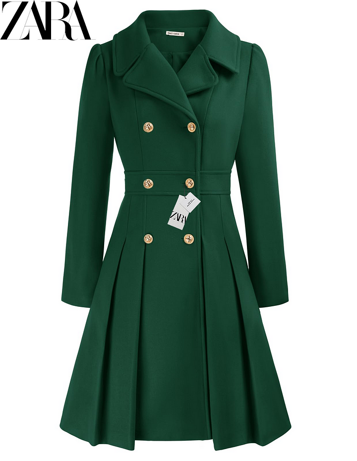 Trenci de dama palton dublu cu clape deschise ​