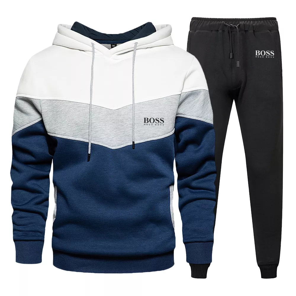 Casual Men's 2 Piece Tracksuit Sets Sweatershirt Hoodies + Pants