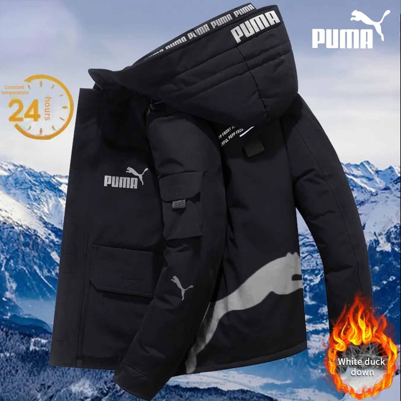 autumn and winter sports new white duck down detachable hood down jacket