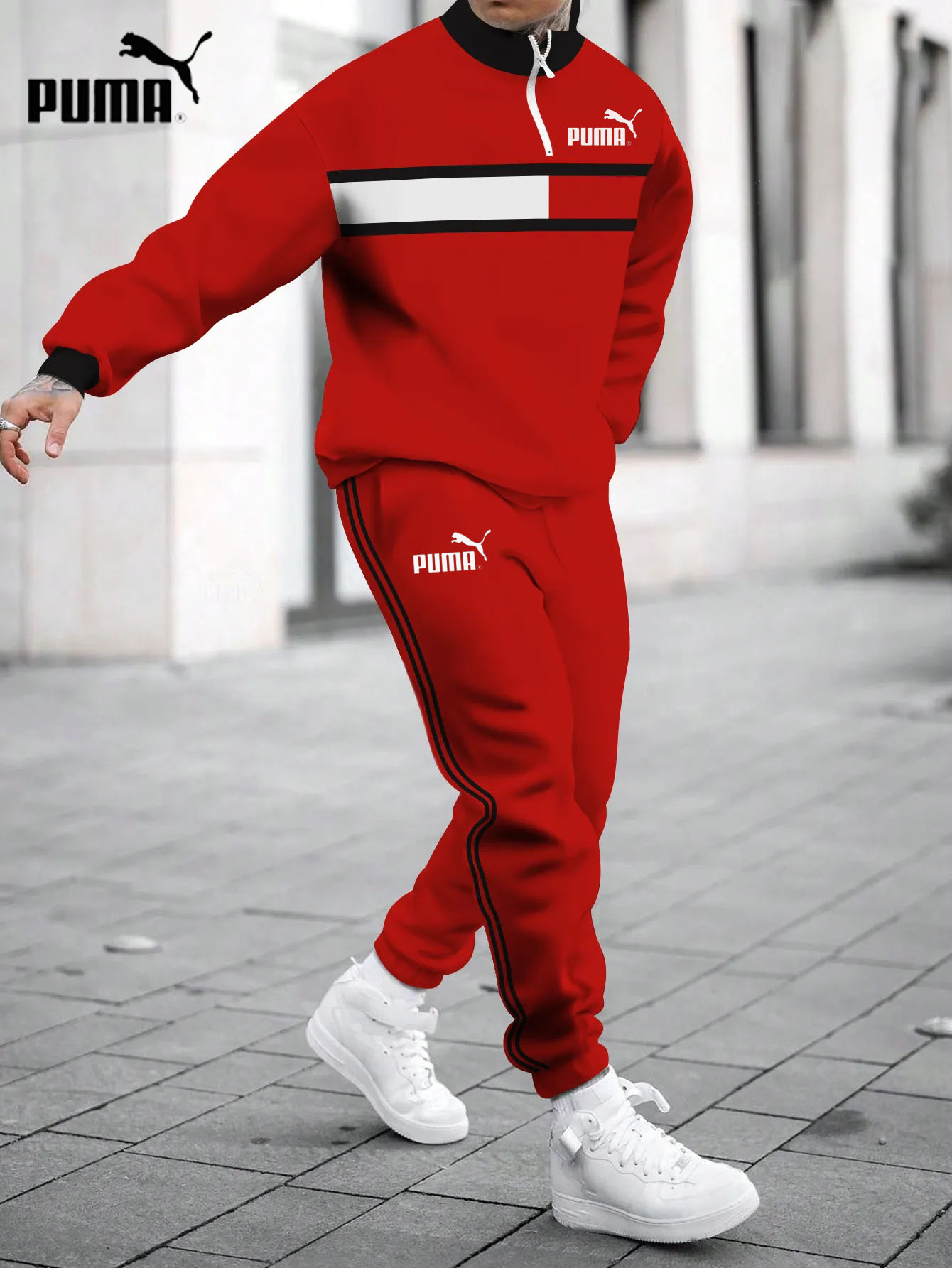 PUMA 2025 - nowa, modna kurtka i spodnie na jesień, wygodne i ciepłe (oferta ograniczona czasowo - kup jeden, a drugi dostaniesz gratis)