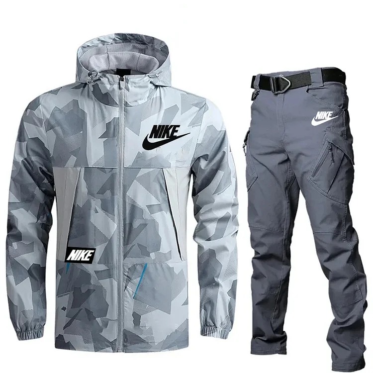 Nike 2025 Winter Men's Fashion Sports Style Tactical Jacket Pants Set