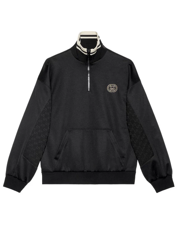 Technical jersey half zip jacket