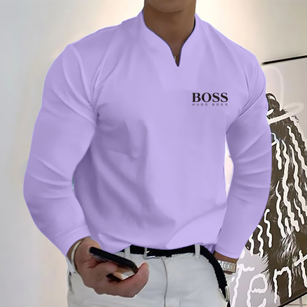 Men's casual long-sleeved handsome top