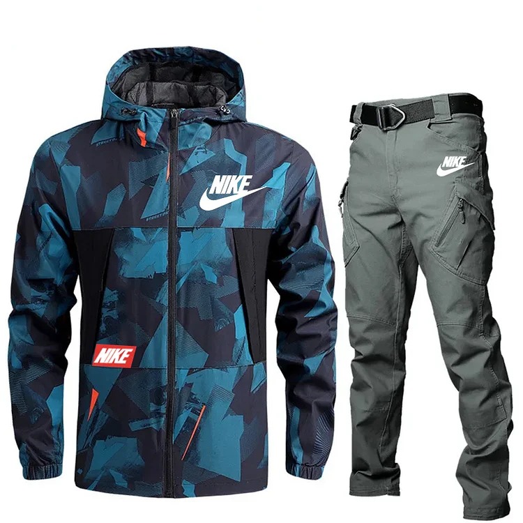 Nike 2025 Winter Men's Fashion Sports Style Tactical Jacket Pants Set