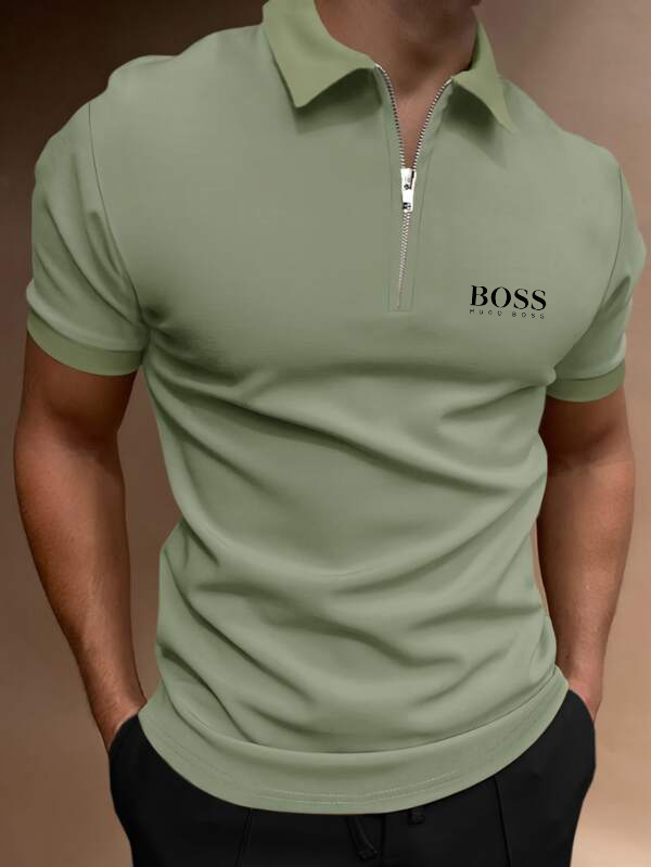 Men's Quarter Zipper Polo Shirt