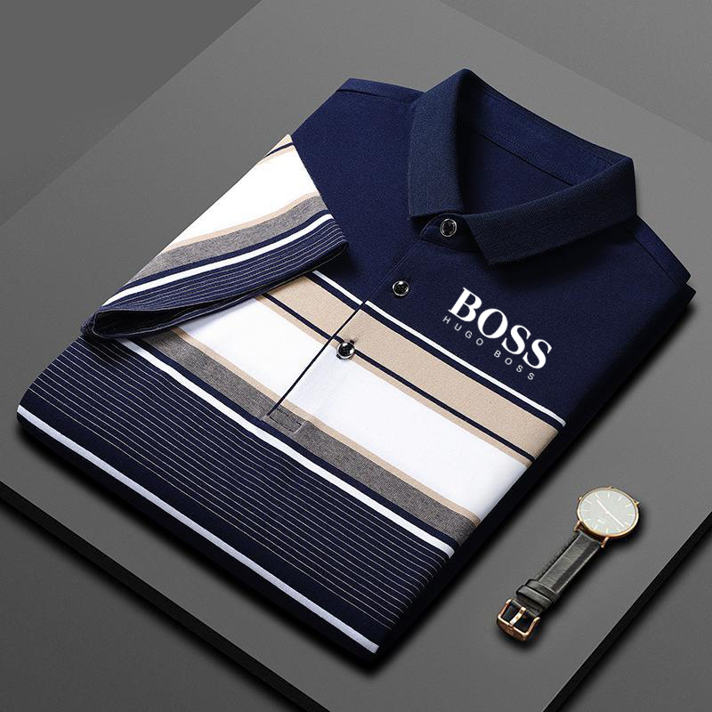 Men's high-end striped cotton T-shirt