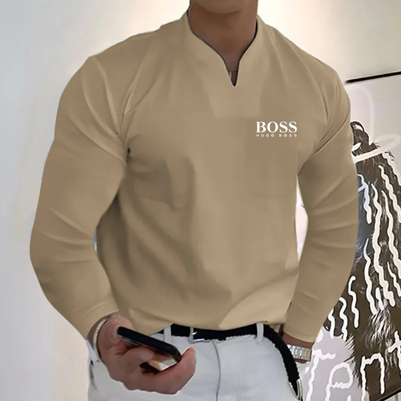 Men's casual long-sleeved handsome top