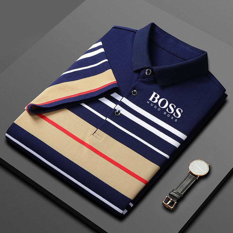 Men's high-end striped cotton T-shirt