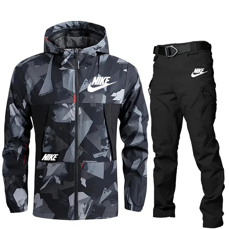 Nike 2025 Winter Men's Fashion Sports Style Tactical Jacket Pants Set
