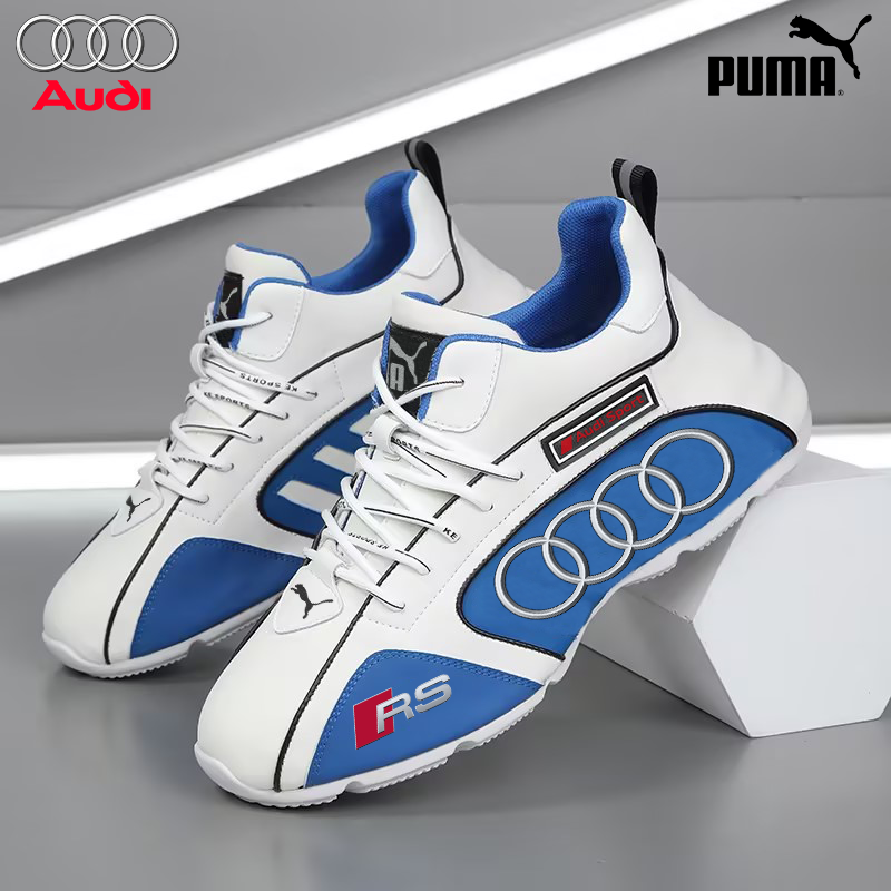 & Mesh training shoes with a raised insole