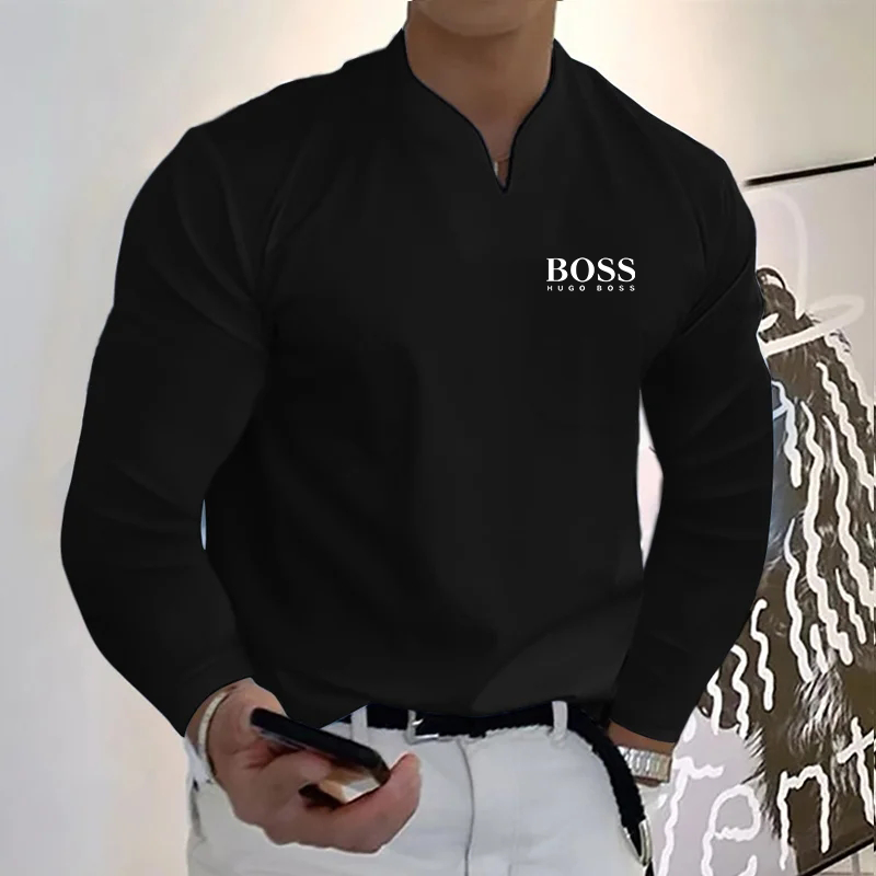 Men's casual long-sleeved handsome top