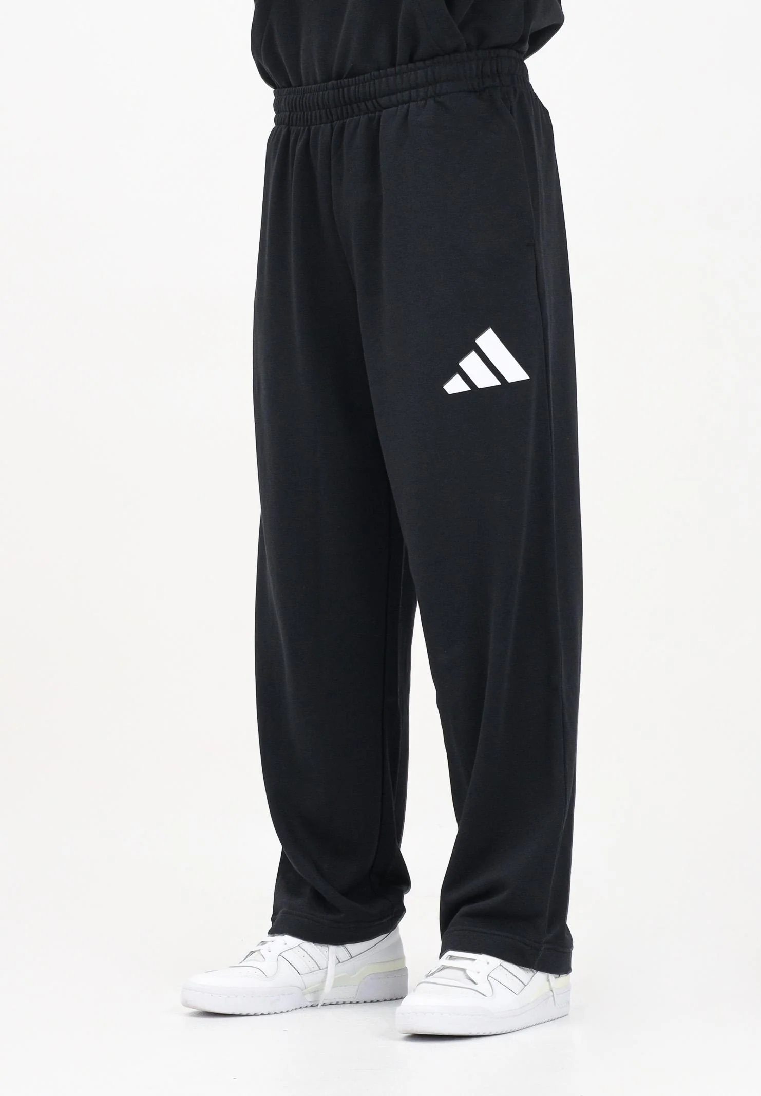 ADIDAS PERFORMANCE Essentials Wide Leg 3 Bar Logo Track Pants Black Men