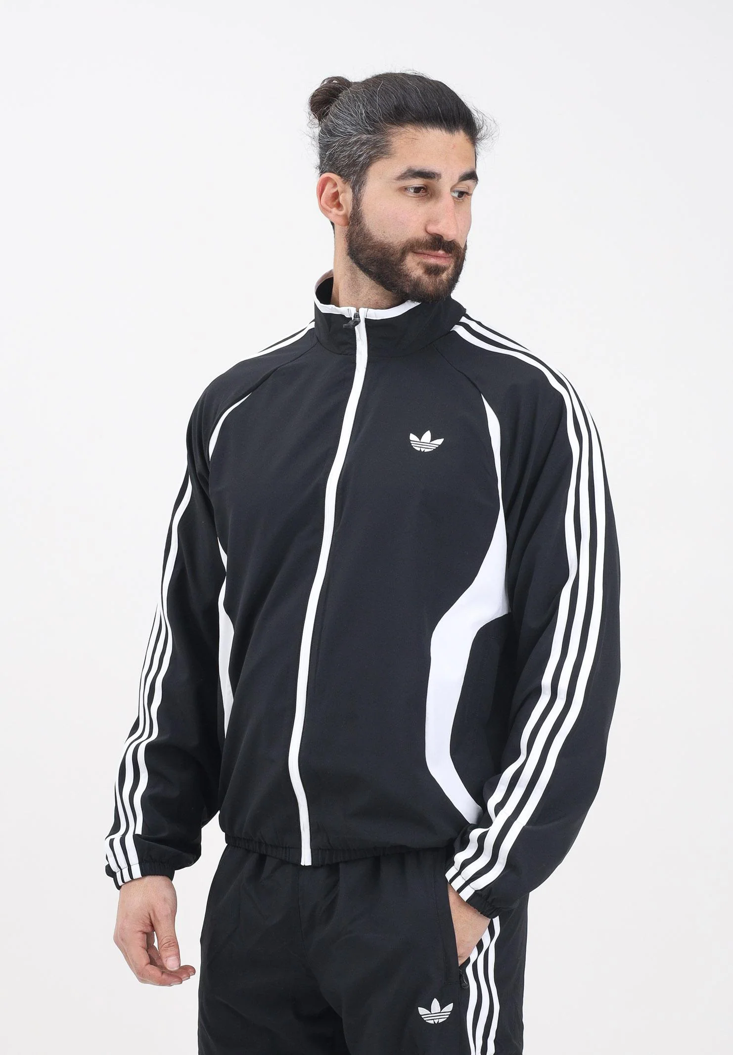ADIDAS ORIGINALS Adicolor Teamgeist zip sweatshirt in black for men