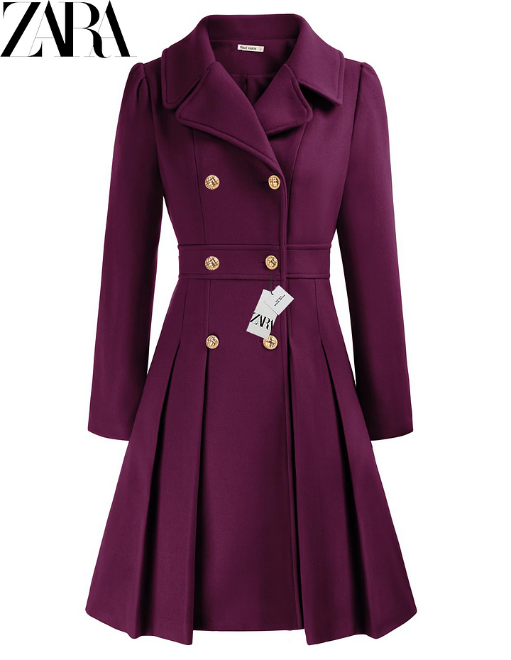 Trenci de dama palton dublu cu clape deschise ​