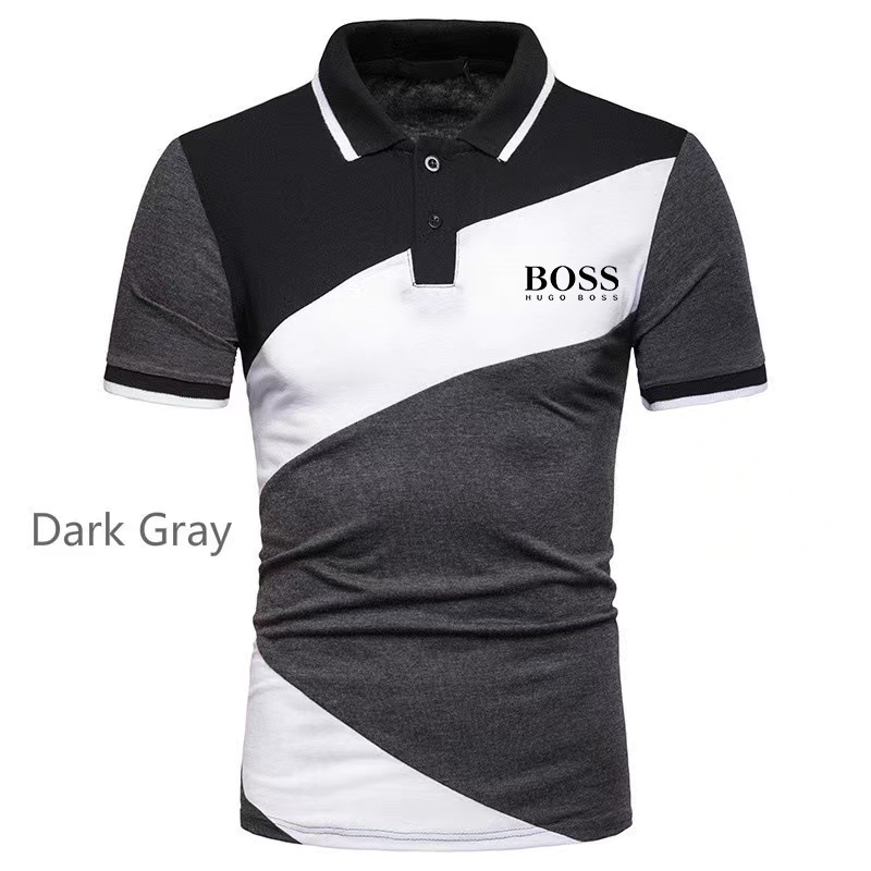 Men's Casual Colorblock Short Sleeve Polo