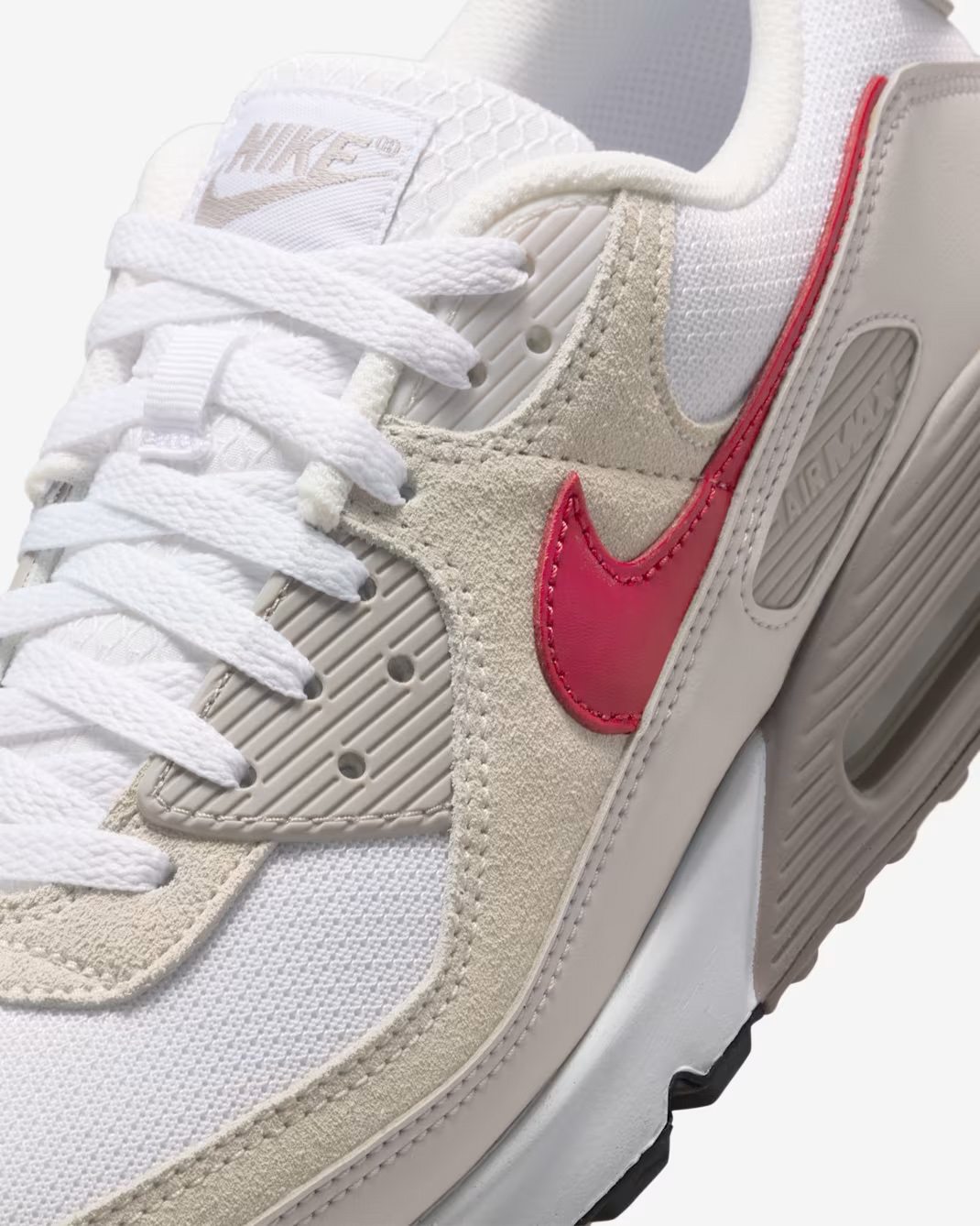 Unisex White Red Sneakers - Nike Air Max 90