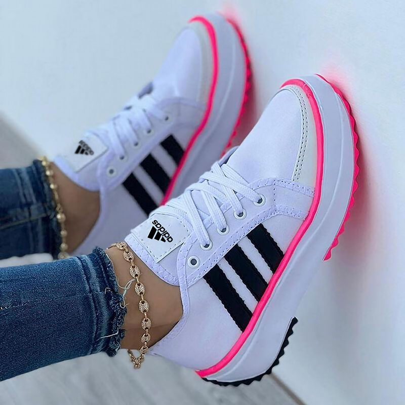 2025 Women's Fashion Color Blocking Lace-up Platform Sneakers