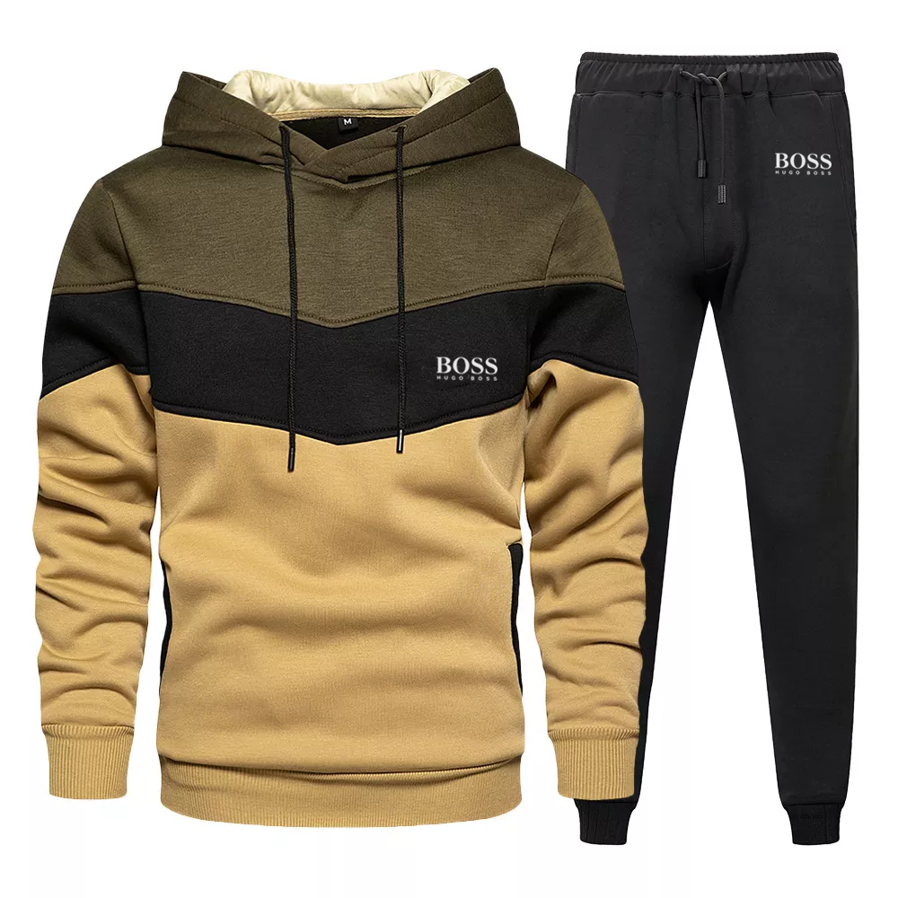 Casual Men's 2 Piece Tracksuit Sets Sweatershirt Hoodies + Pants
