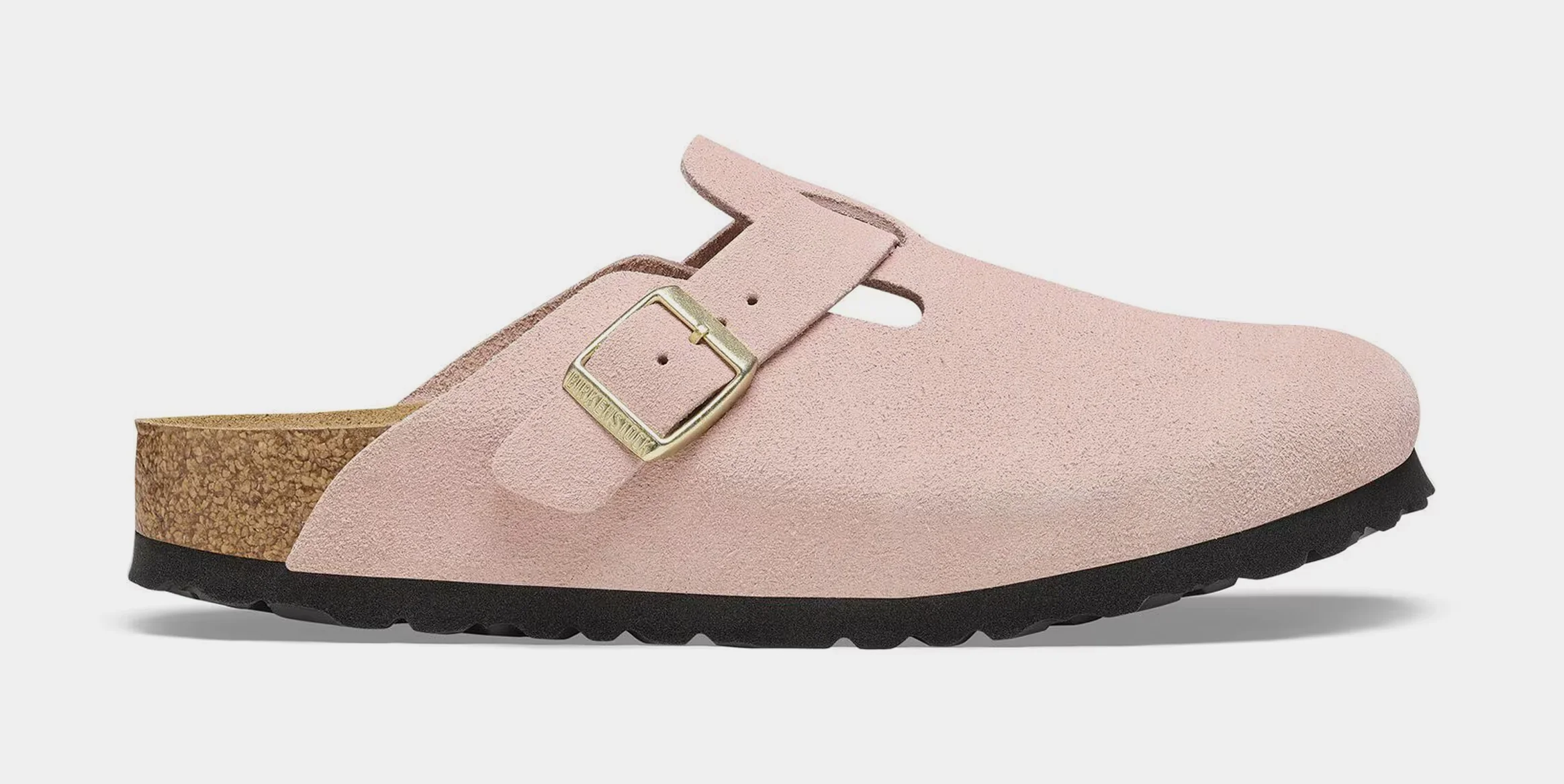 Boston Suede Leather Womens Sandals (Pink/Gold)