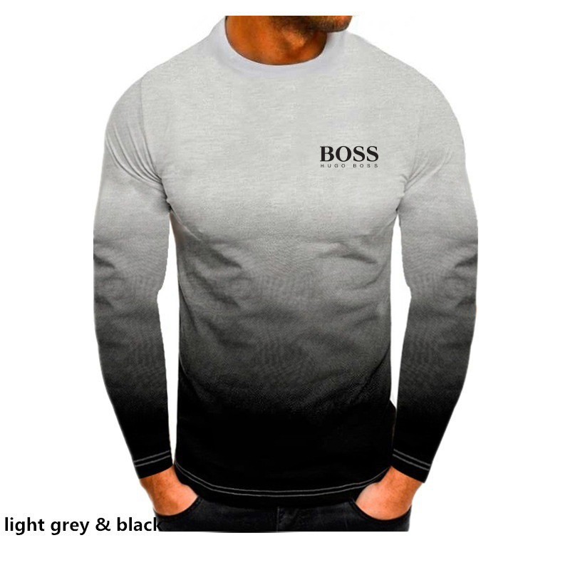 Men's Slim Fit Long Sleeve Round Neck T-Shirt
