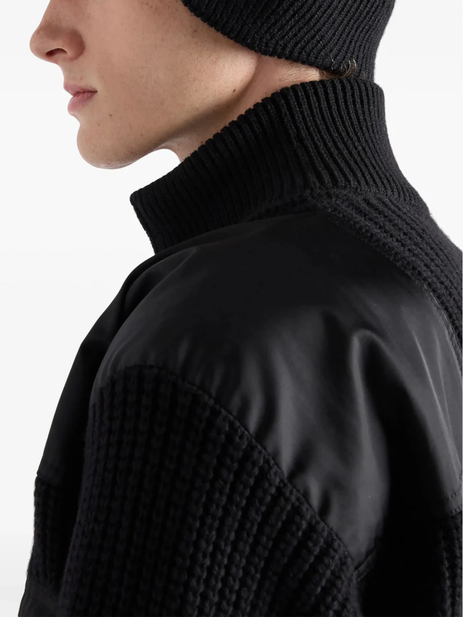 Prada Technical Zip-Up Knit Jacket