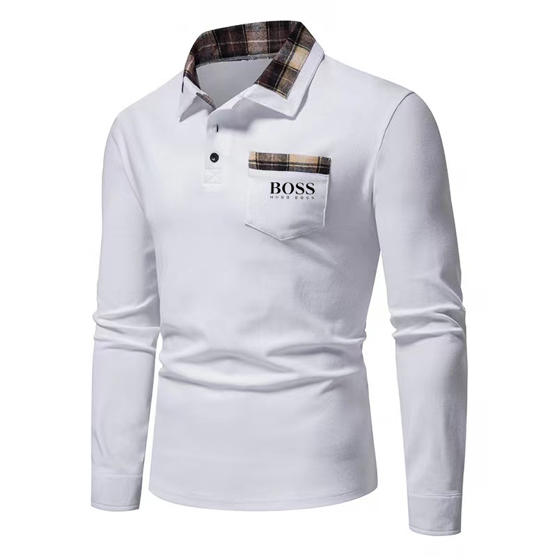 Men's Casual Long Sleeve Polo Shirt