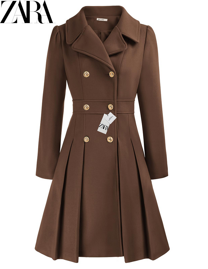 Trenci de dama palton dublu cu clape deschise ​