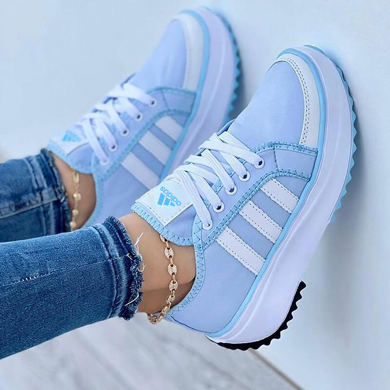 2025 Women's Fashion Color Blocking Lace-up Platform Sneakers