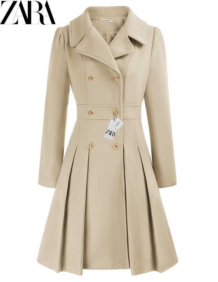 Trenci de dama palton dublu cu clape deschise ​