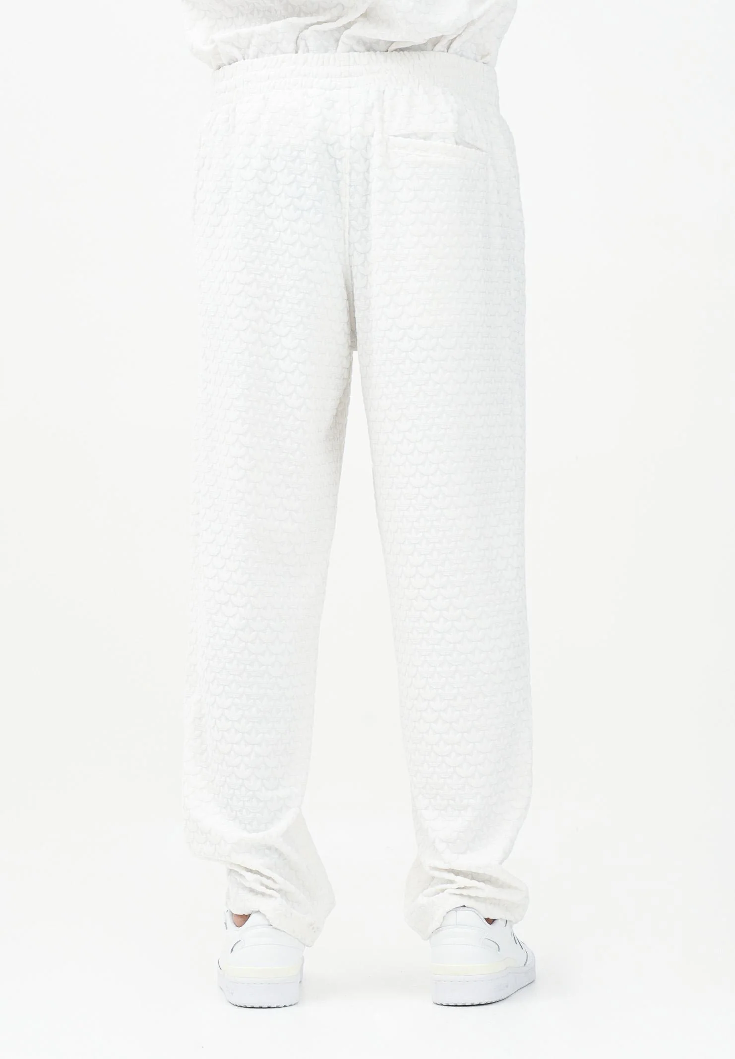 Men's White Monogram Track Pants