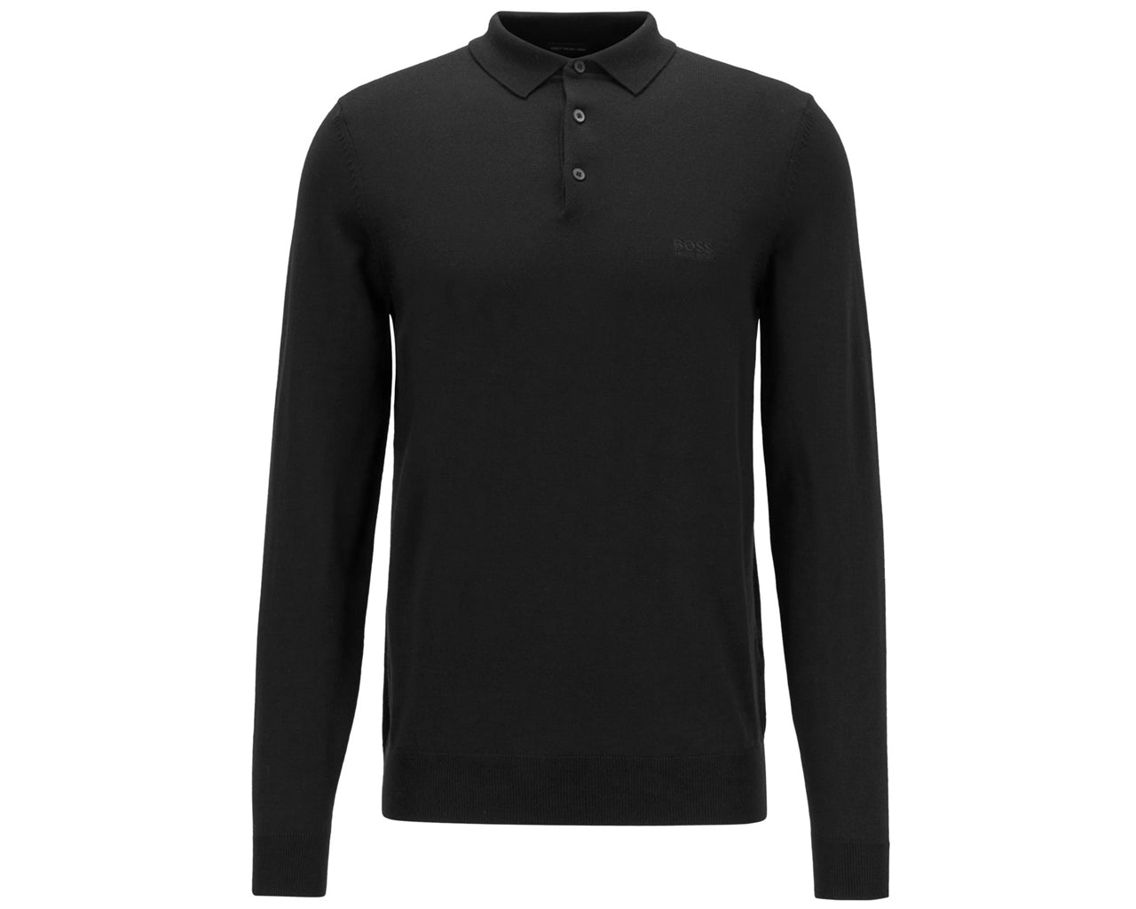Bono L 50435429 001 Virgin Wool Polo Shirt Black