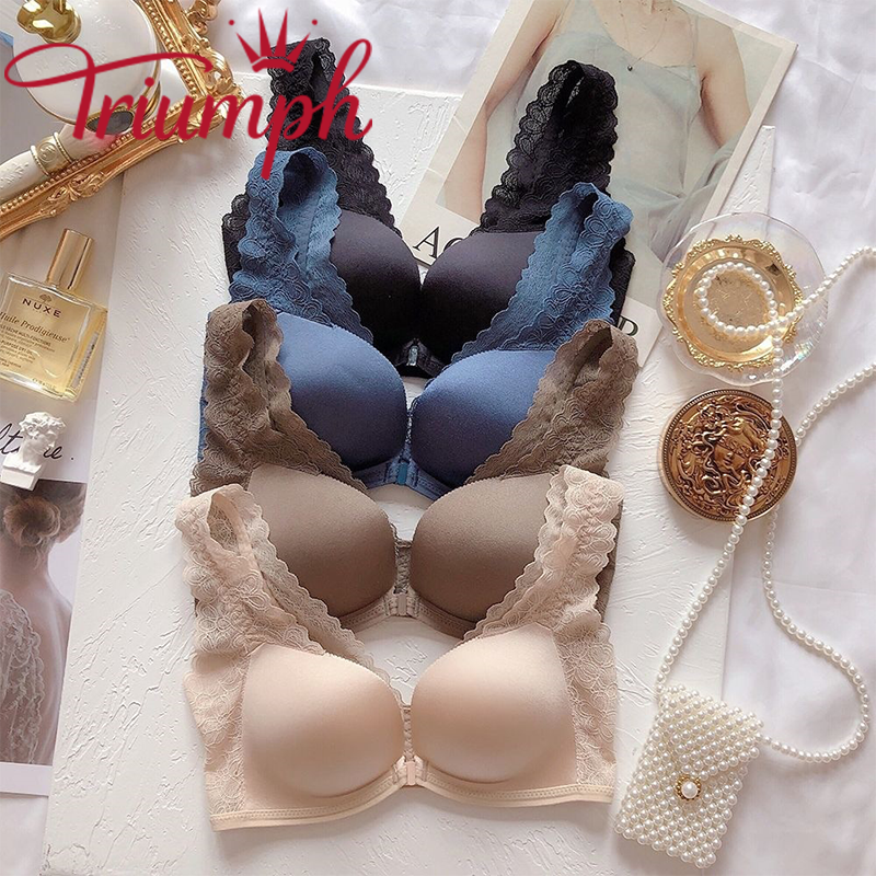 Biustonosz push-up  bez fiszbin, zapinany z przodu na guziki