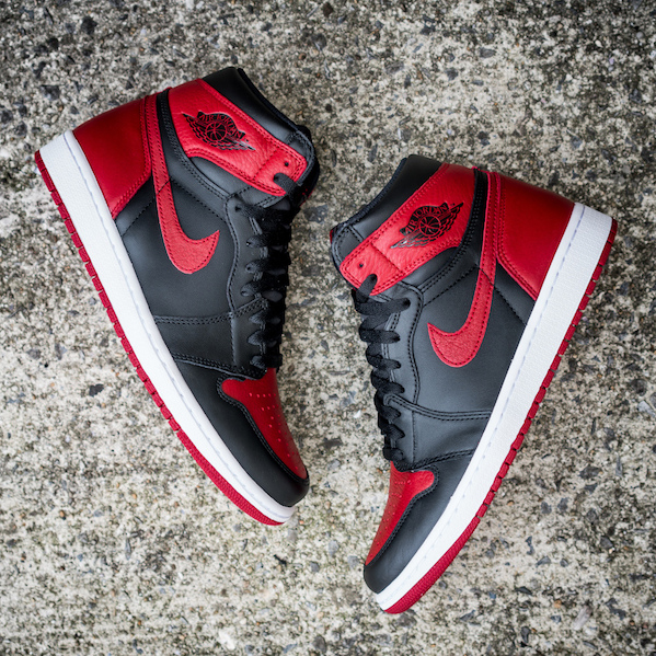 Retro Satin Bred Shoes (Black/Red)