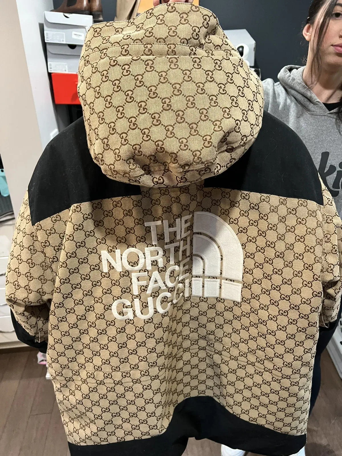 Gucci x The North Face Down Jacket 'Beige/Ebony/Black' | Multi-Color