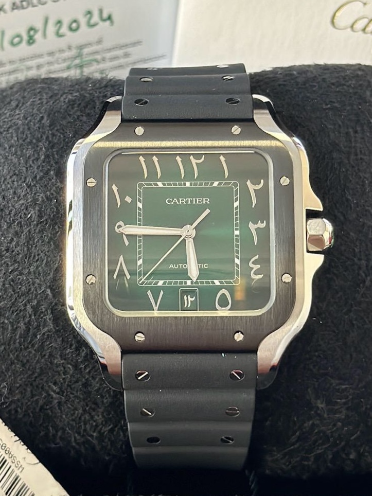 Santos Large with Green Arabic Dial