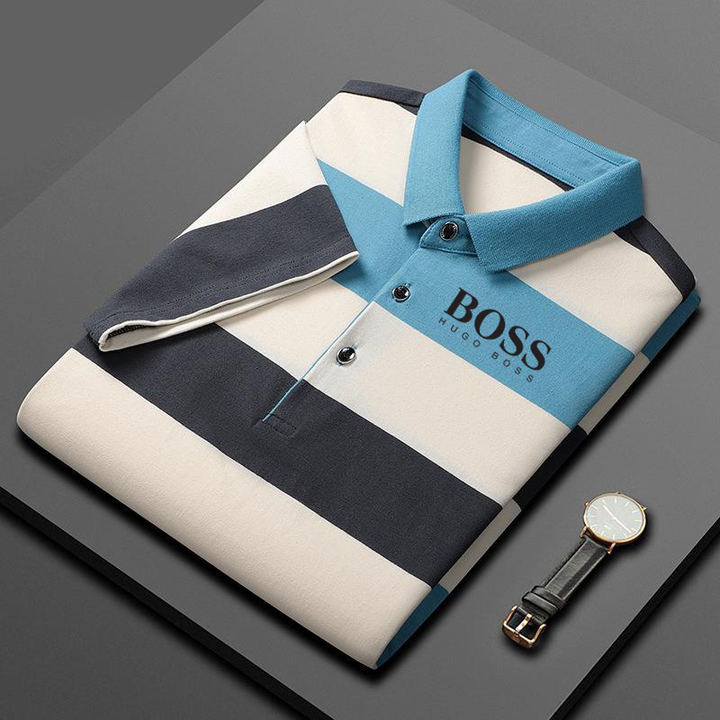 Men's high-end striped cotton T-shirt